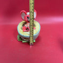 Vintage Chalkware Holiday Fair Mouse in Melon Piggy Coin Bank Neon Kitsch 1960s
