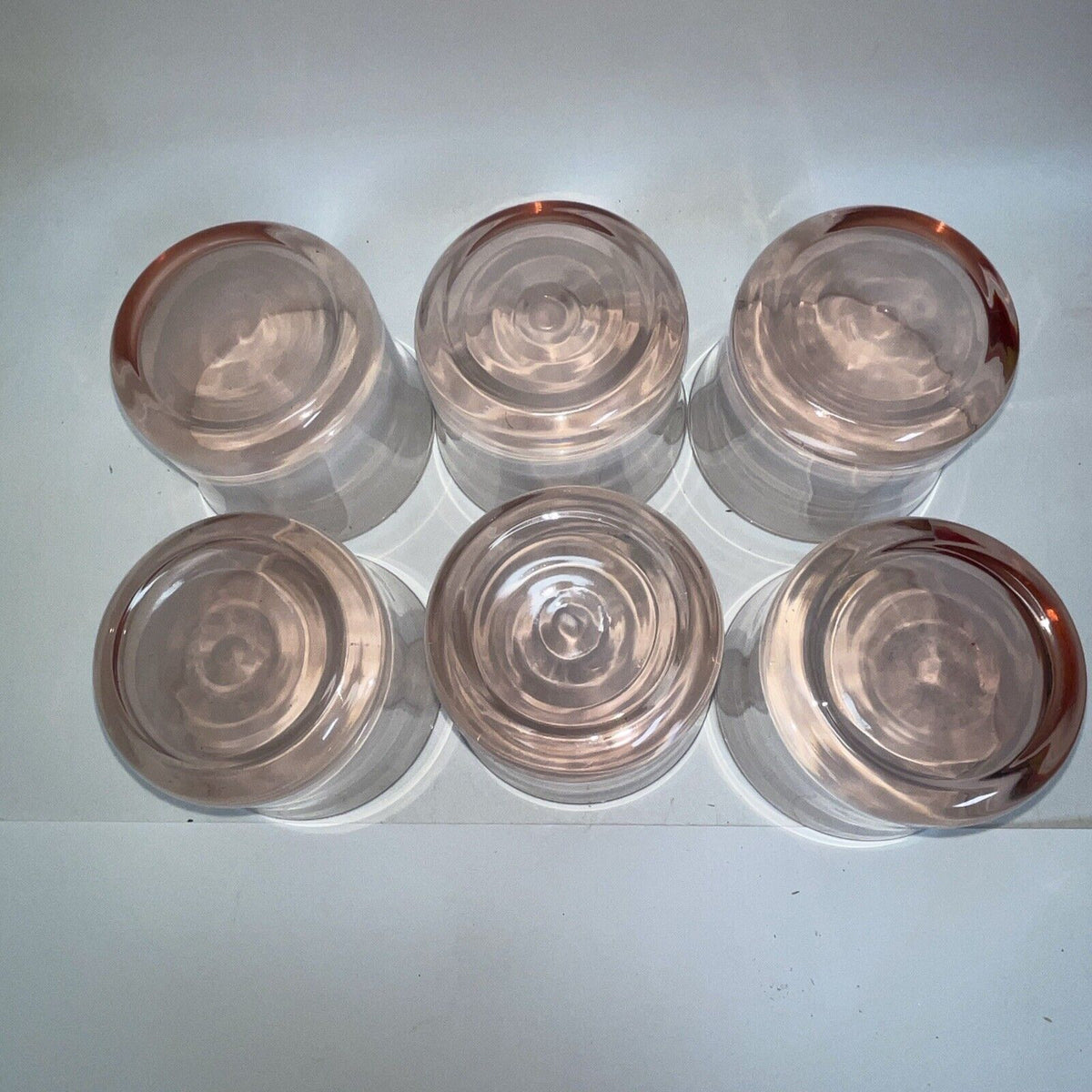 Pink Depression Glass Heavy Tumblers Tumblers Vintage Lot 6 10oz