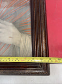 Antique 19th Century 1850s Sacred Heart Of Jesus Christ Chromolithograph Print