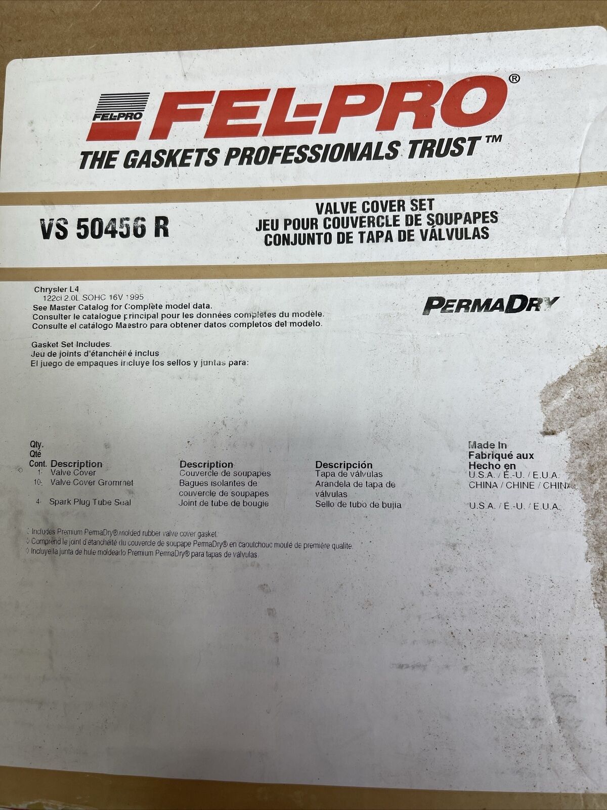 Fel-Pro VS 50456 R Engine Valve Cover Gasket Set