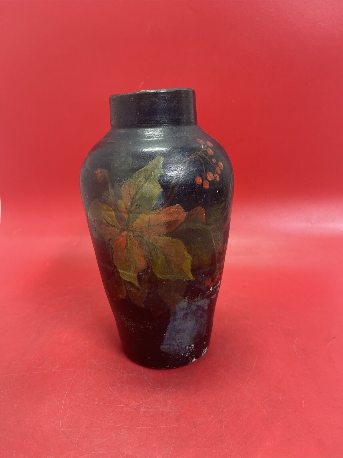 Vintage  Vase Studio pottery antique  flower 10 In