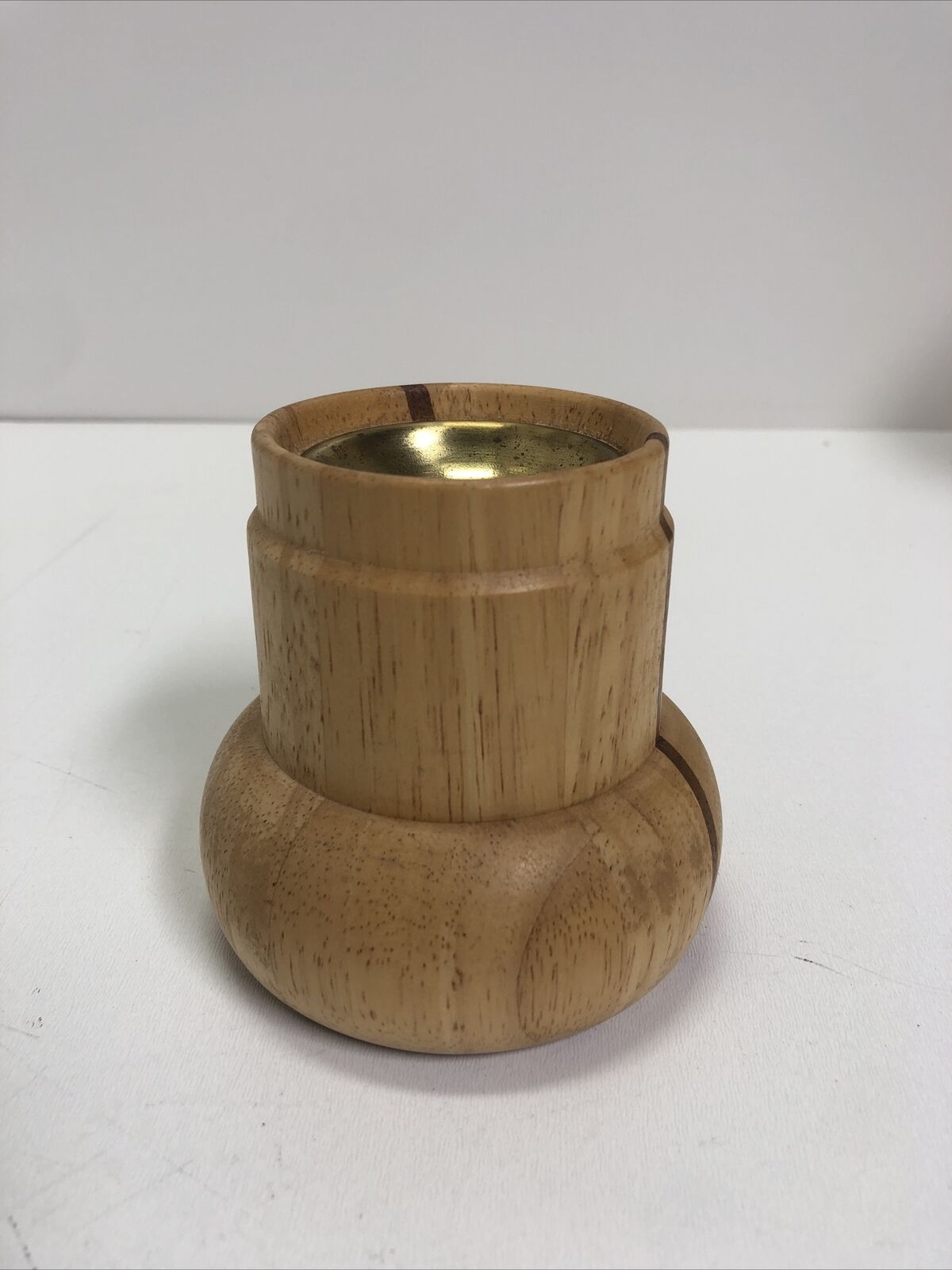 Vintage Dansk Candle Holder Staved Teak Mid Century Modern MCM Quistgaard