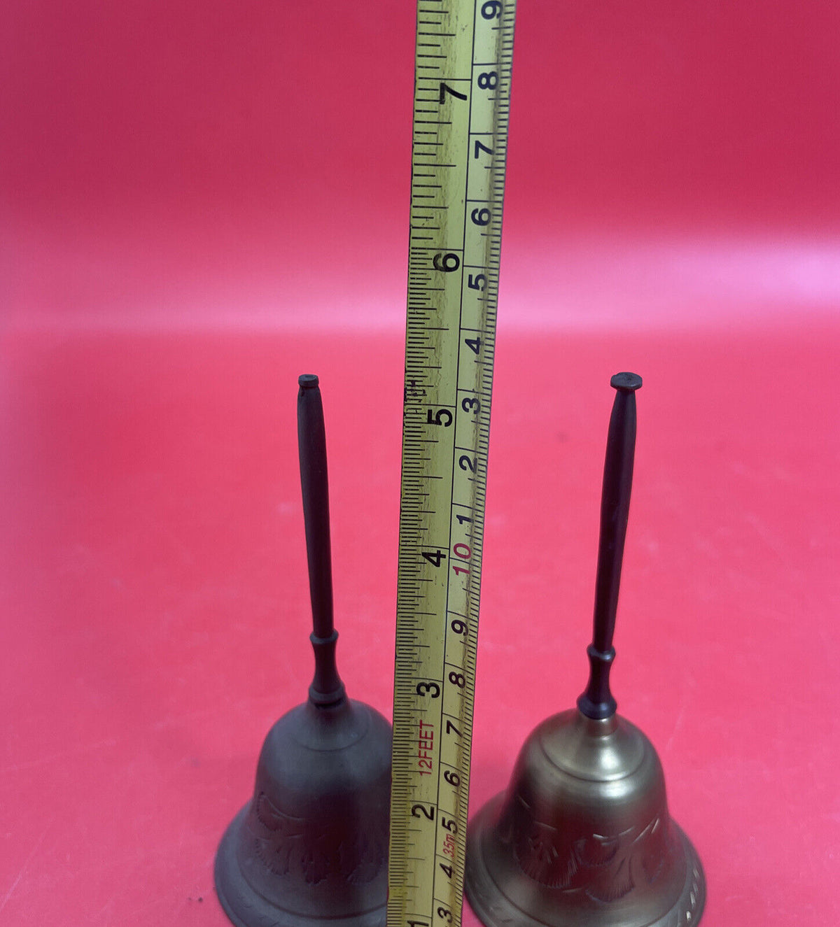 Vintage Brass Long Stem Bell Set 2