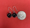 925 Silver Earrings Rounder with Black Stone (5 g)