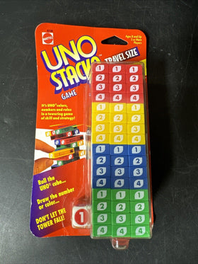 Vintage Uno Stacko Card Stack Block Game Travel Size, New 1996