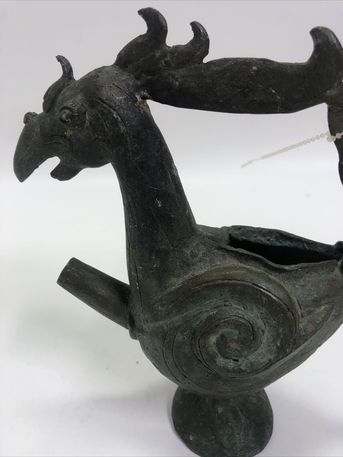 Ancient China Bronze Ware Dynasty Phoenix Bird Zun Wine Vessel Tea Pot