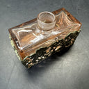 Vintage Art Nouveau Pink with Silver Lattice Ornate Perfume Bottle