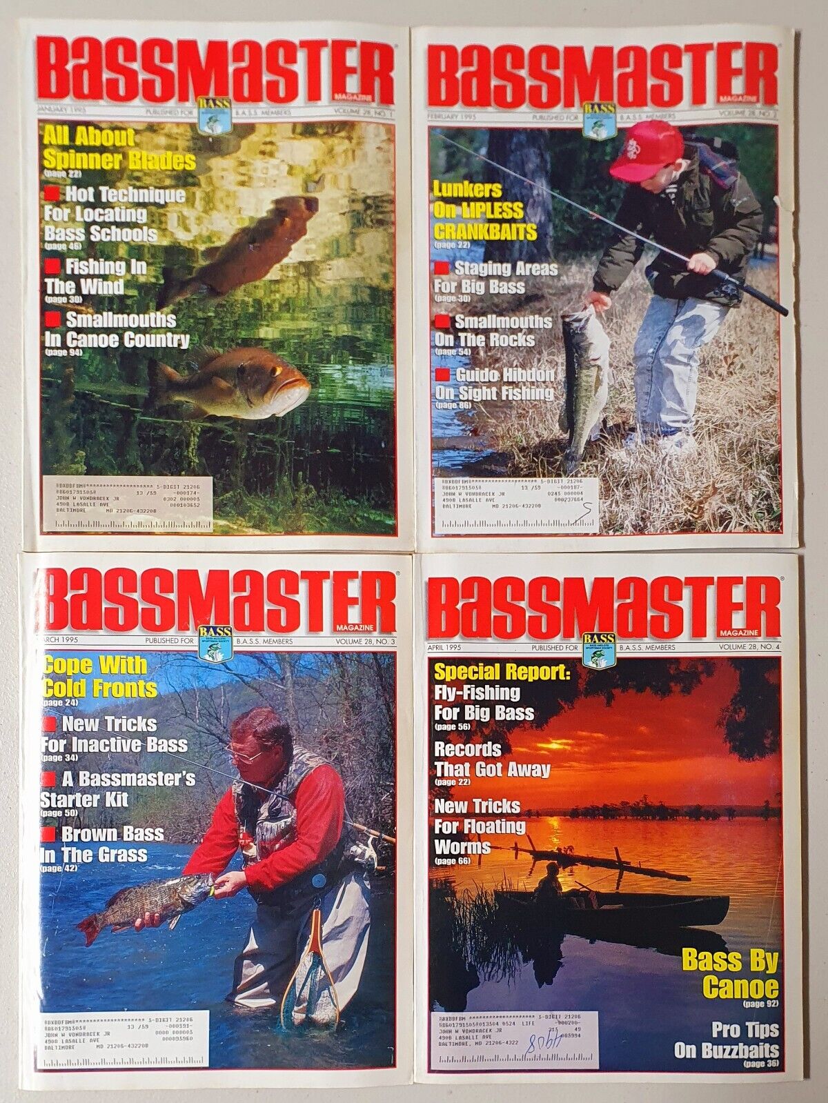 Bass Master magazine Lot of 10 Jan- Dec (1995) 