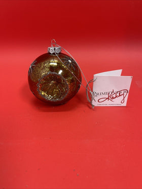 Primitives By Kathy  Glass Ornament -Brown Retro Holiday Christmas Lot 8