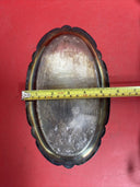 Decorative Sheridan E. P. S. Silverplate lidded sugar bowl ,creamer &tray