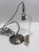 6-in Brushed Nickel Country Cottage Mini Clear Glass Bell Pendant