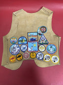 Vintage 90s YMCA Indian Guides Adult Leather Vest Patches