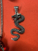 Stainless Steel Red Glass Claw Pendant, Necklace, Ring/ Set Of 3