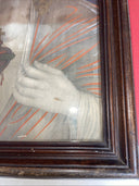 Antique 19th Century 1850s Sacred Heart Of Jesus Christ Chromolithograph Print