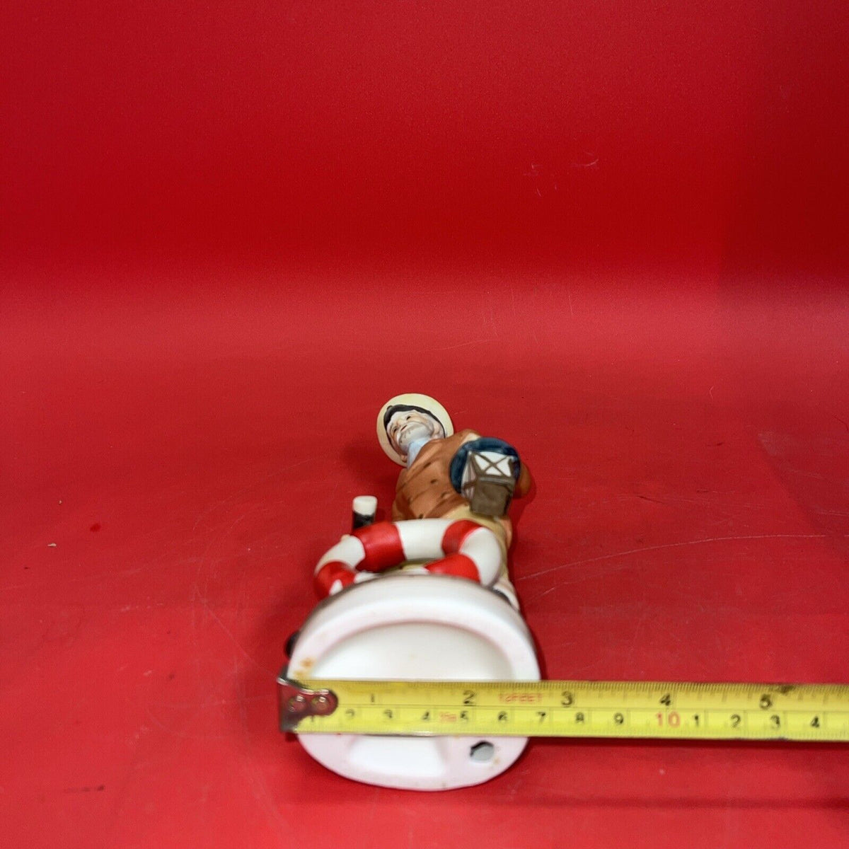 Vintage Sea Captain Holding Telescope & A Lantern 8" Bisque Porcelain Figurine