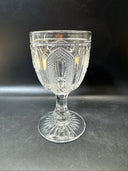 Flint Frosted Magnet and Grape Early American Pattern Glass Goblet