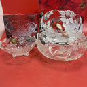 Mikasa crystal footed Bowl 6-inch snowflake & Serving Bowl 8 3/4”