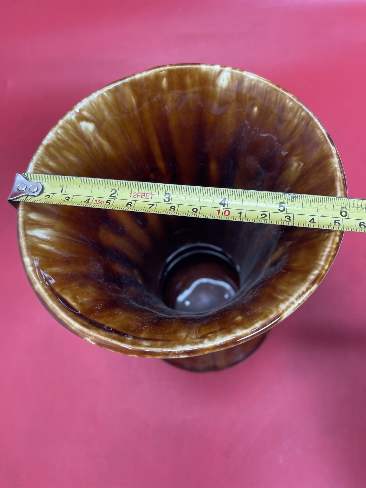 McCoy Tiara USA Pottery Brown Glaze Vase