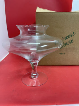 Vintage Princess House #852 Handblown Glass Violet Bowl New in Original Box 1984