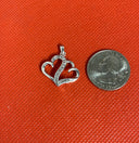 Silver 925 White Double Open Hearts Pendant (2.4g)