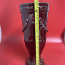 Hosley TM Potterie, Mid Century/Vintage Large Vase Art, Maroon Red, Heavy Glazed