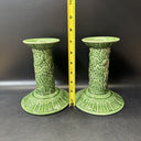 Lenox Summer Terrace Green Ivy Majolica Candlestick Holder/ Lot 2