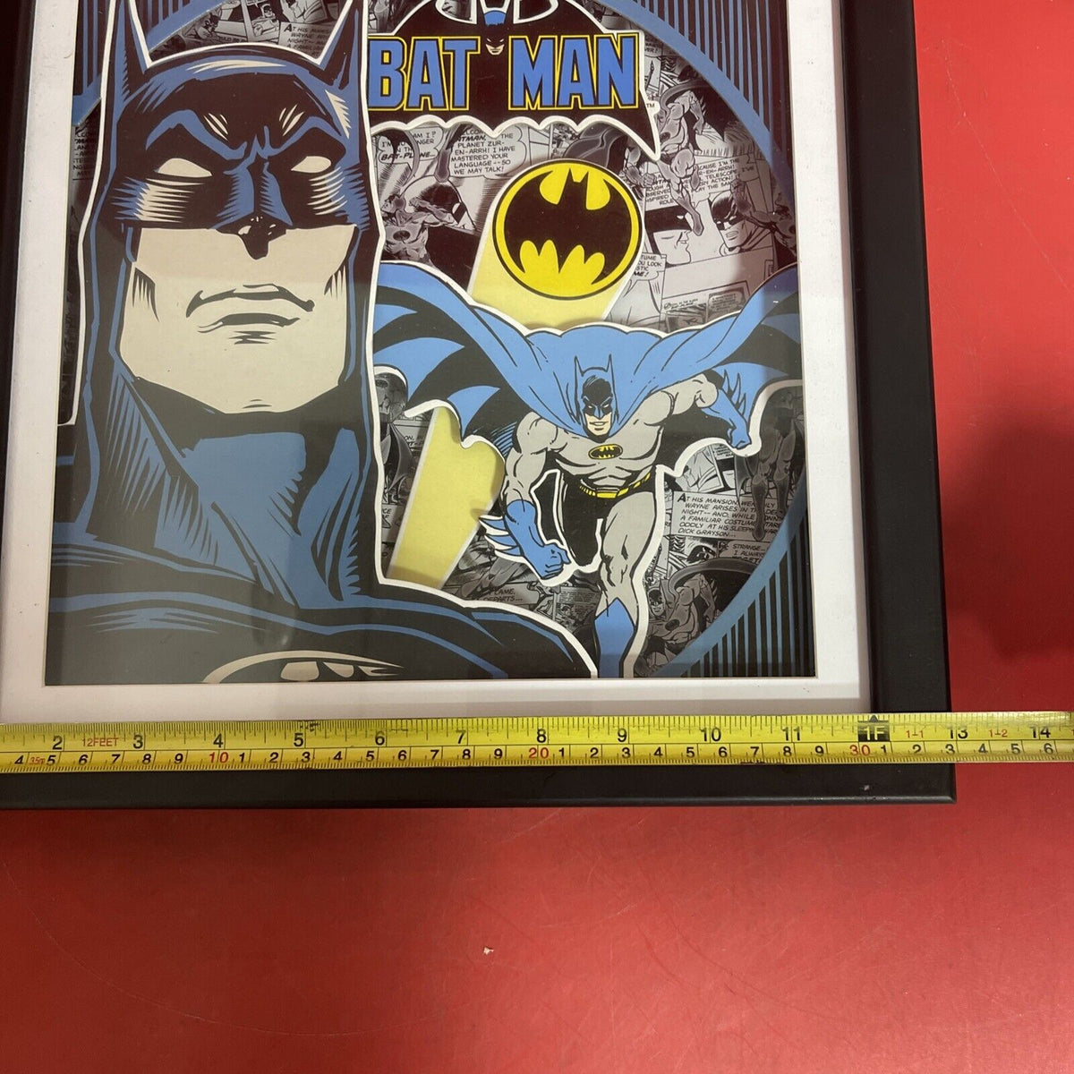BATMAN 3D Wall Art Framed Display Glass DC Comics 13" x 13" Warner Bros NEW