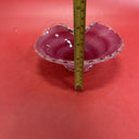 Vintage Italy Hand Blown Pink Swirl Glass Gold Fleck Nappy Dish