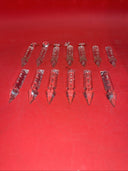 13 Vintage Clear Crystal Glass  Cut Spear Prisms  Lamp Parts 4” #7