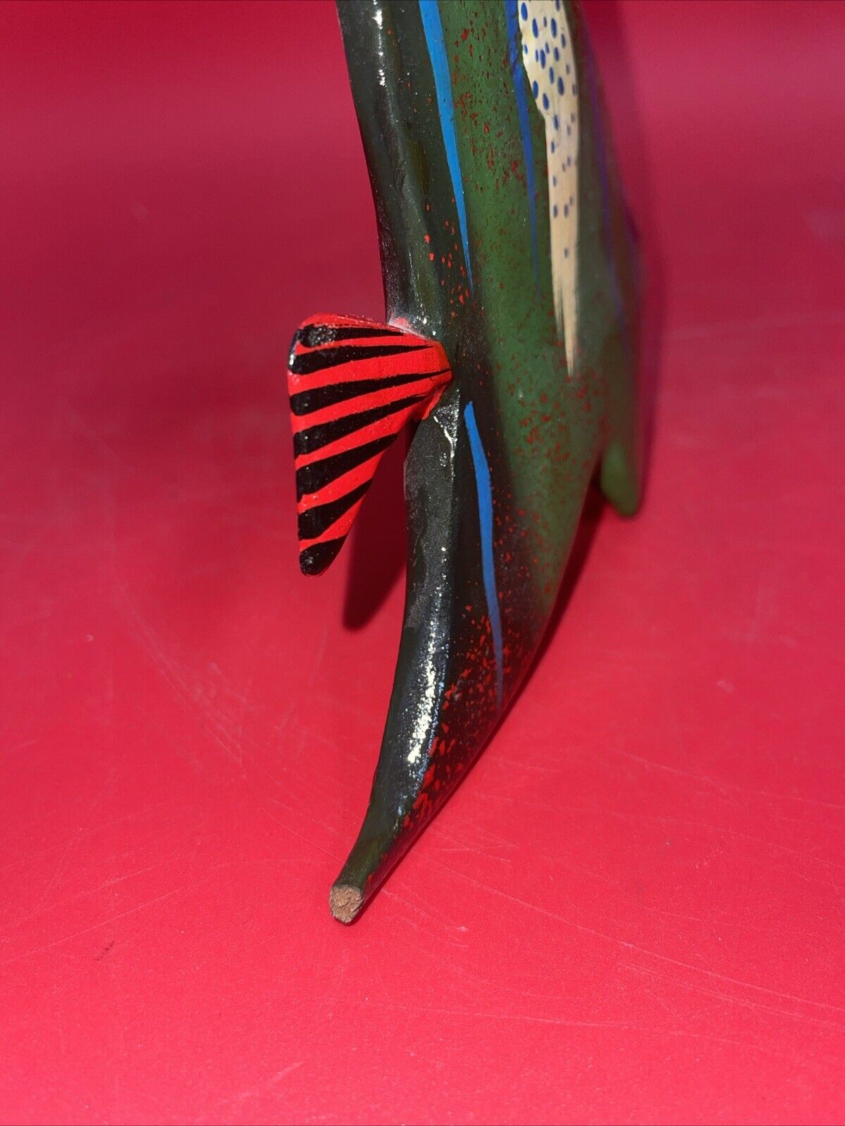 Vintage hand painted wood carved tropical fish Lot 4