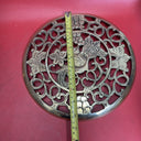 Vintage Brass Effect Metal Fretwork Plant Stand 17.5”