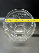 Vintage Glass Vase With Flowers 6.5” Tall