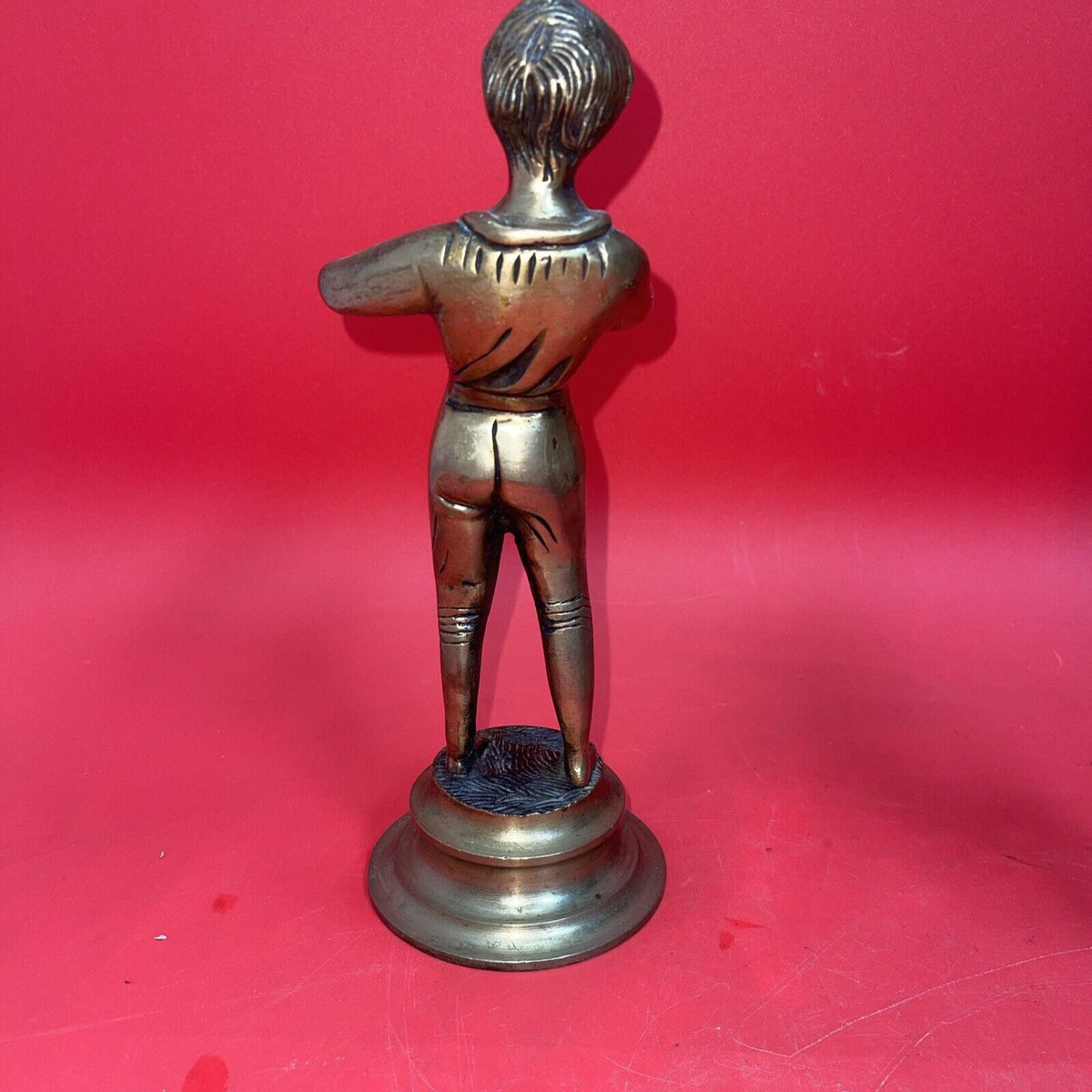 Brass Statues Figurines Boy And Girl Playing The Flute & Violin