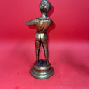 Brass Statues Figurines Boy And Girl Playing The Flute & Violin
