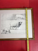Mounted Henry Moore sheep lithographic print
