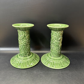 Lenox Summer Terrace Green Ivy Majolica Candlestick Holder/ Lot 2