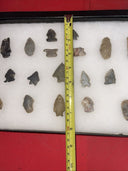 Native American Artifacts Lot 18 w/ Frame Arrowheads Collection 12”x8” Frame #3