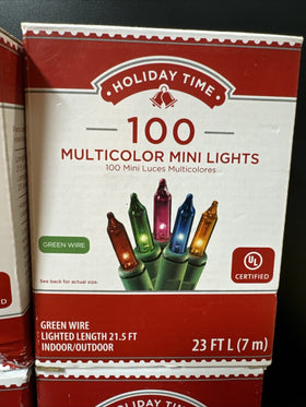 Holiday Time 100 Multicolor Mini Lights/ Lot Of 4