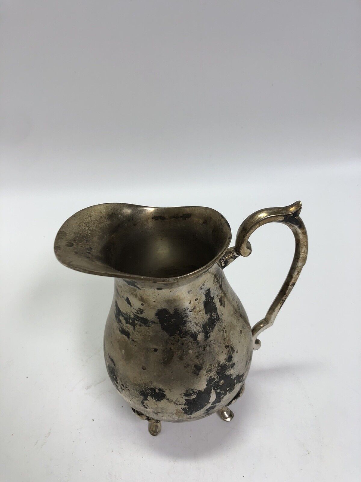 Silverplate Water Pitcher with Ice Guard and Claw Feet