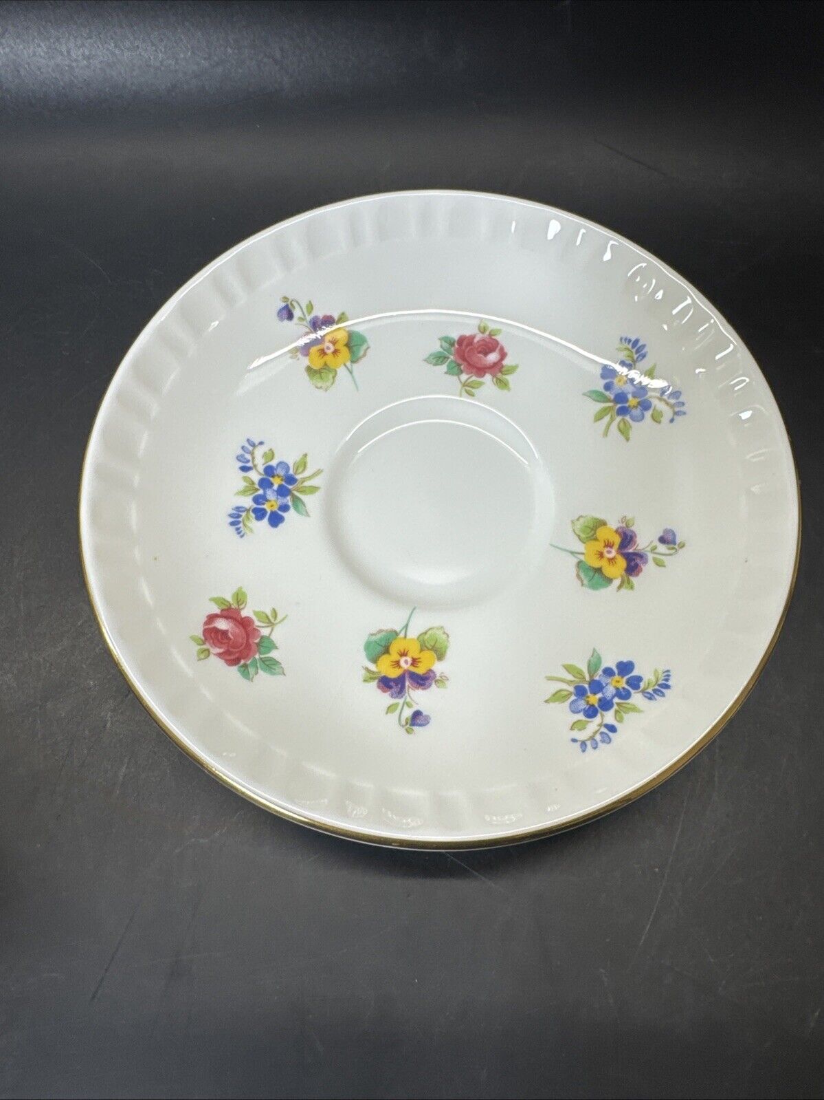 Staffordshire Bone China Crown Tea Cup & Saucer/ Set Of 2