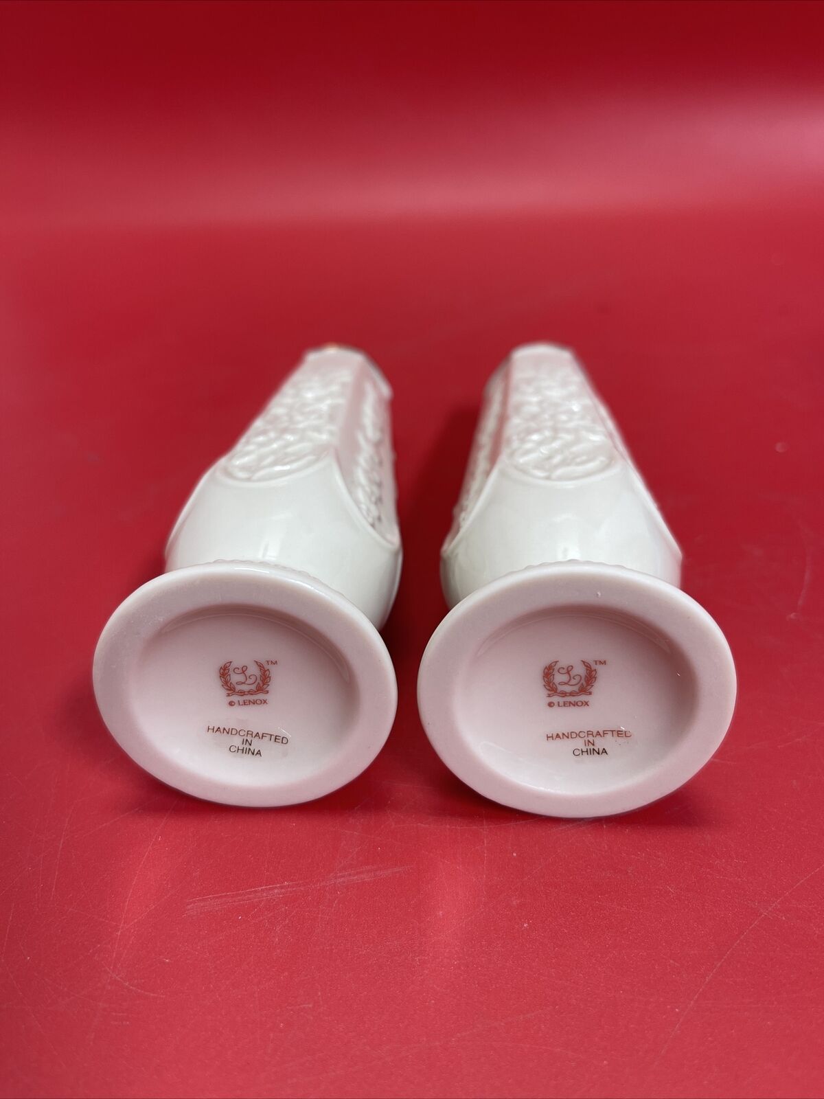 LENOX IVORY CHINA SMALL FLOWER/BUD Vase Butterfly China Set 2