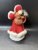 Vintage Santa Claus Victorian With Toys And Lamp 8” Tall