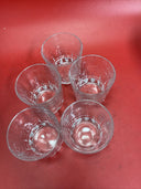 Lot of 5 crystal faceted double old fashioned glasses