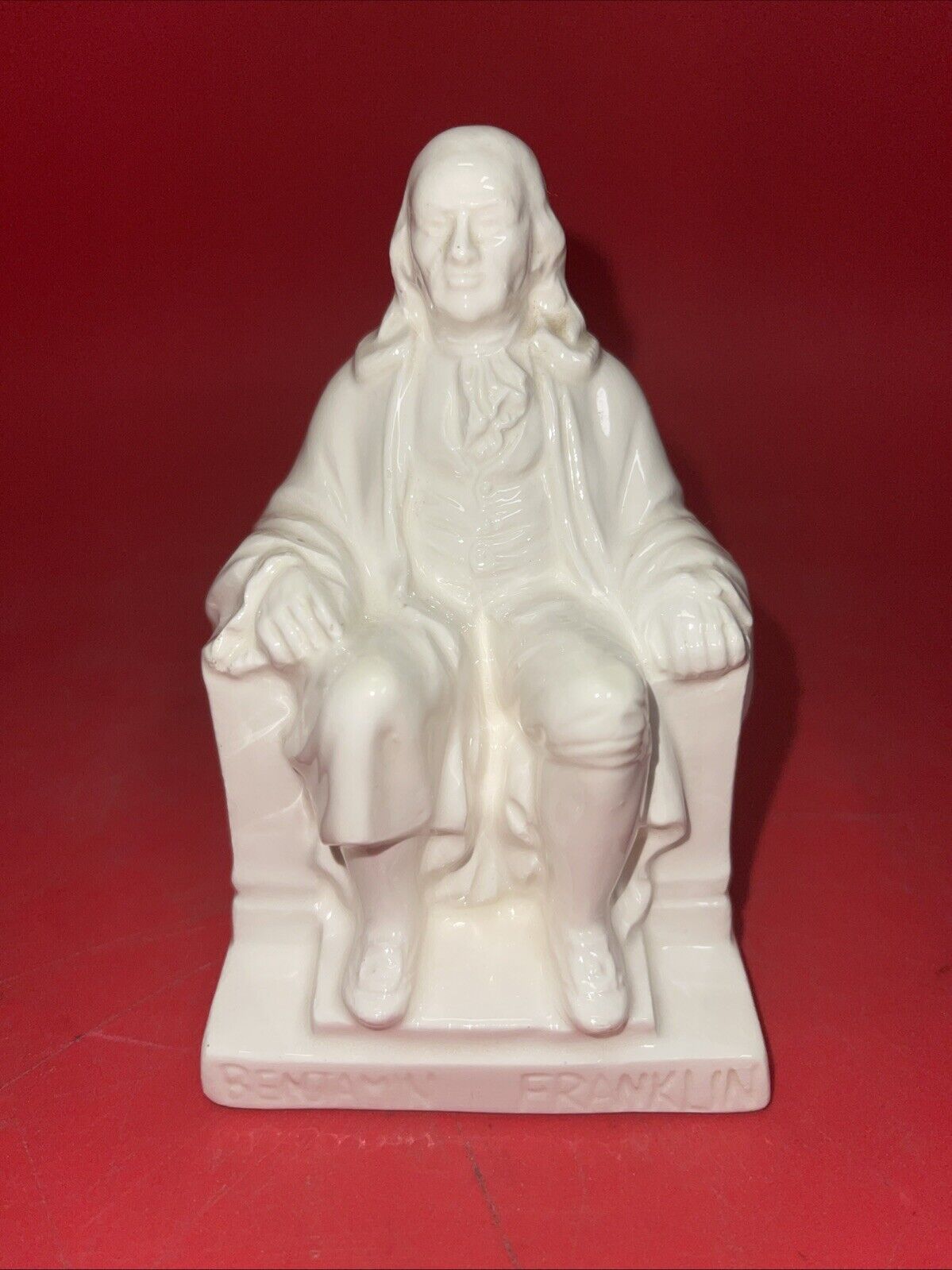 Rare Vintage Ceramic 4.5” Seated Benjamin Franklin Charls Prod Japan Americana