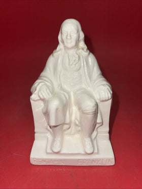 Rare Vintage Ceramic 4.5” Seated Benjamin Franklin Charls Prod Japan Americana