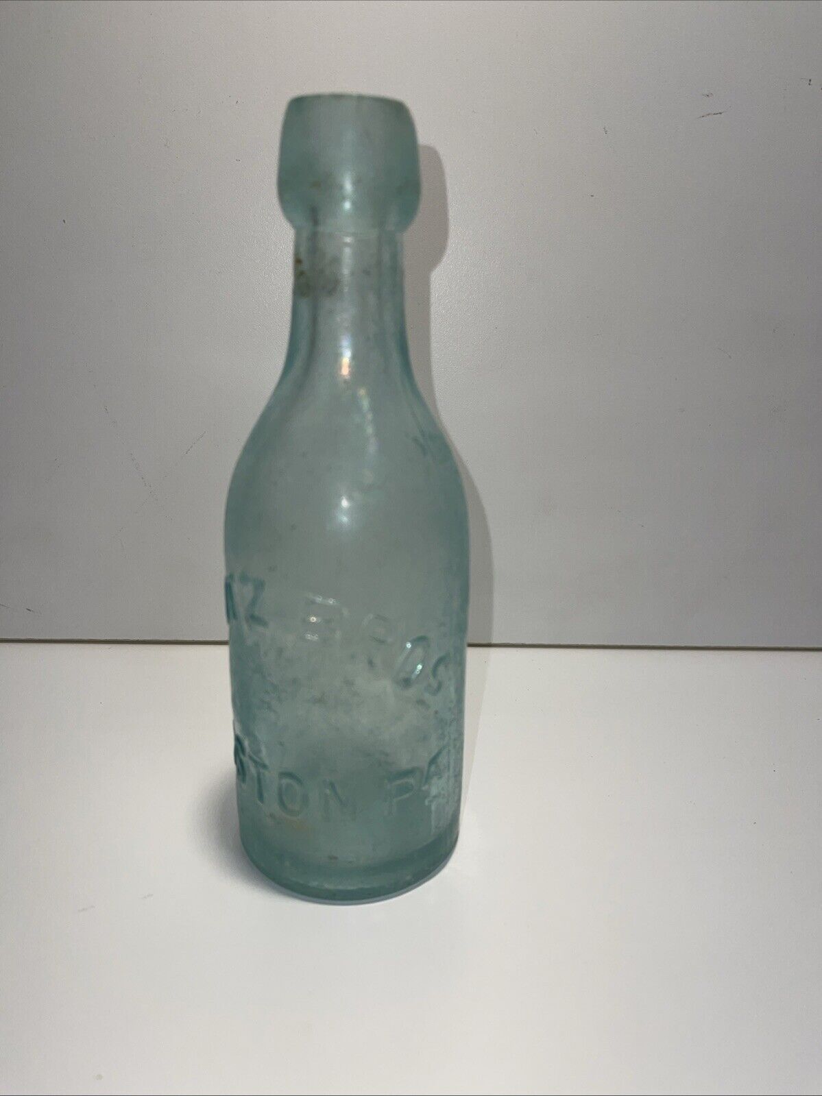 Seitz Brothers Easton Pennsylvania Glass Vintage Beer Bottle 7.25” Green Blob