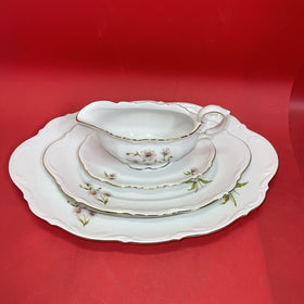 Mitterteich Daisy  Bell Oval Plates Length 16” & 12” , Sauce Boat.( Lot 3)