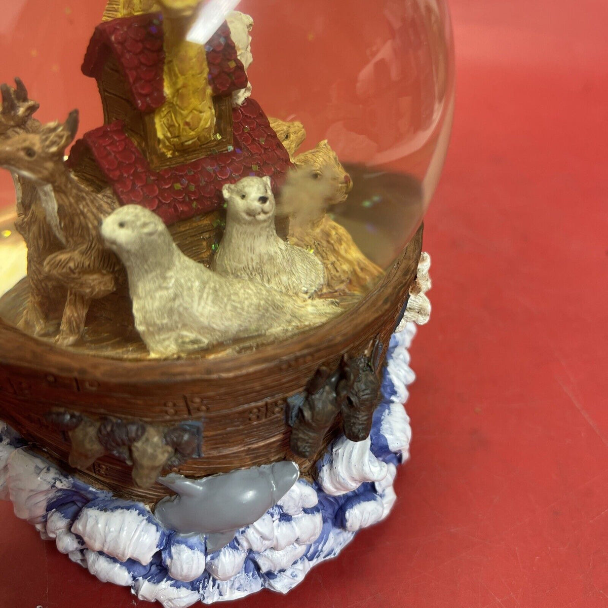 Noah's Ark Glitter Globe Music Box If I Could Talk to the Animals