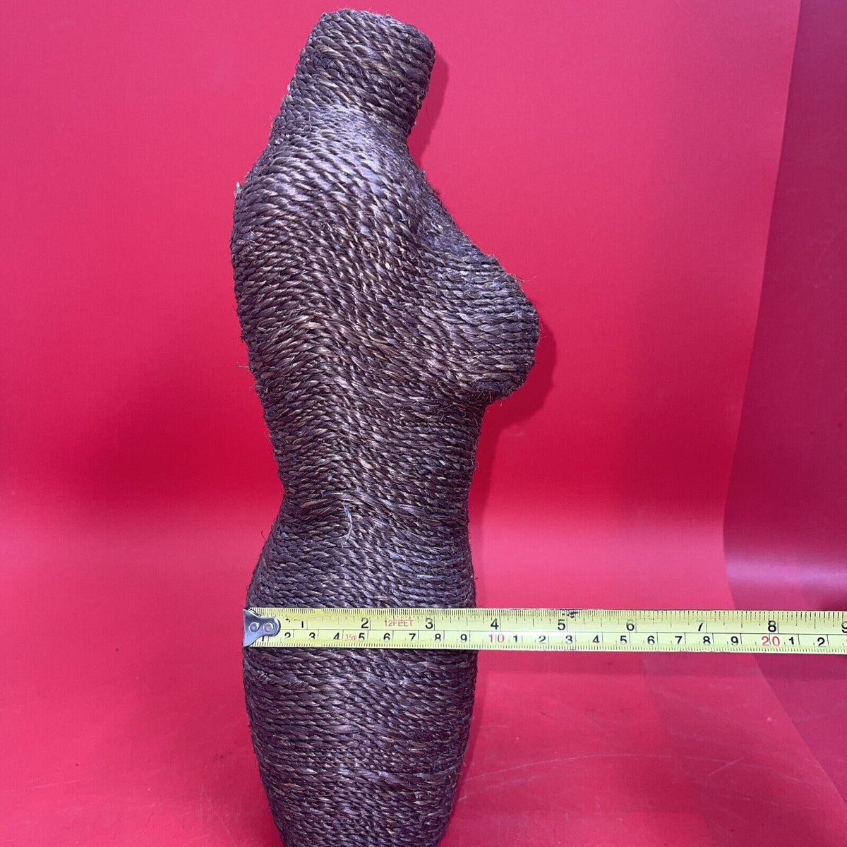 Woven Wicker Ladies Mannequin Figurine  Decor 15”h