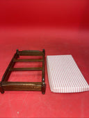 Vintage Toys Wood Bed With Mattress Doll House